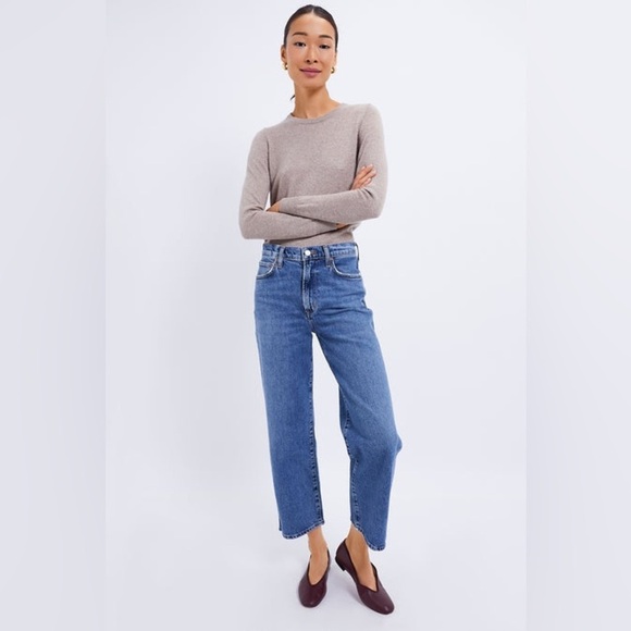 NWT Tuckernuck Lurex Metallic Wheat Cashmere Crewneck Pullover Sweater sz large - Picture 3 of 13